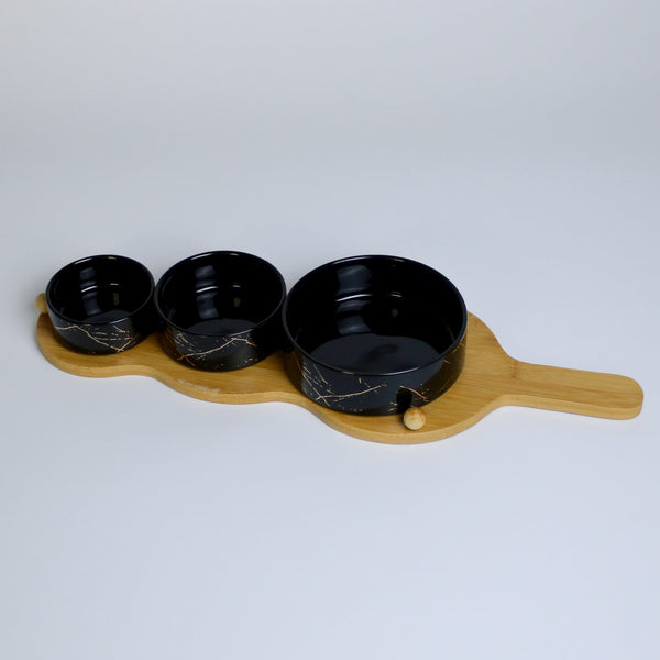 Modern design serving tray round bowls dish nuts dried fruit divider ceramic snack fruit tray set