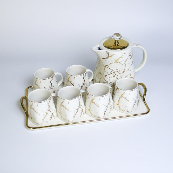 Marble Magic Ceramic Coffee set Tea set 8-Pcs High Quality