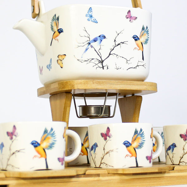 Coffee and Songbirds Ceramic Coffee set Tea set 15-Pcs High Quality