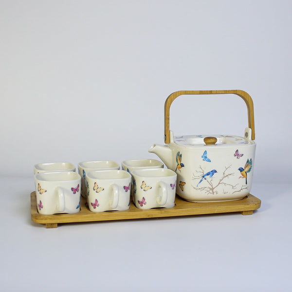 Coffee and Songbirds Ceramic Coffee set Tea set 15-Pcs High Quality