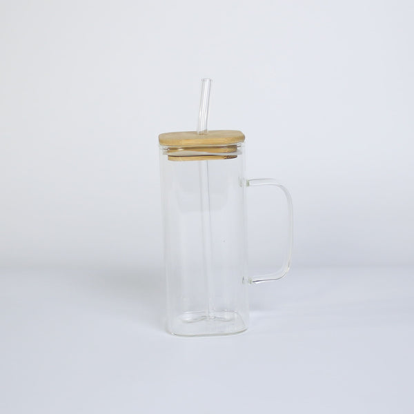 High Borosilicate glass tea cups tumblers with lid and straw cup glass Tumbler with lid