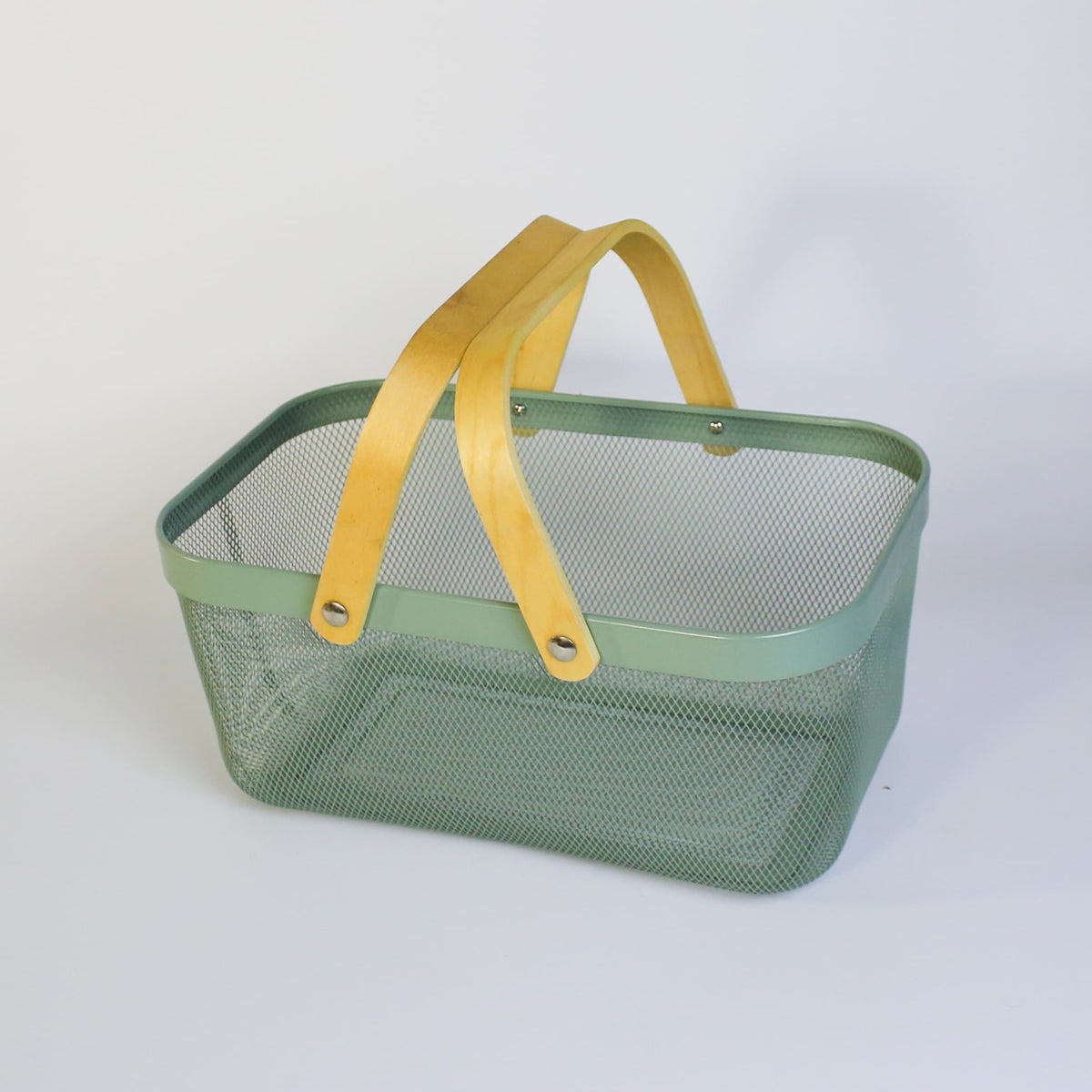 Rectangle metal wire with handle fruit vegetable storage basket