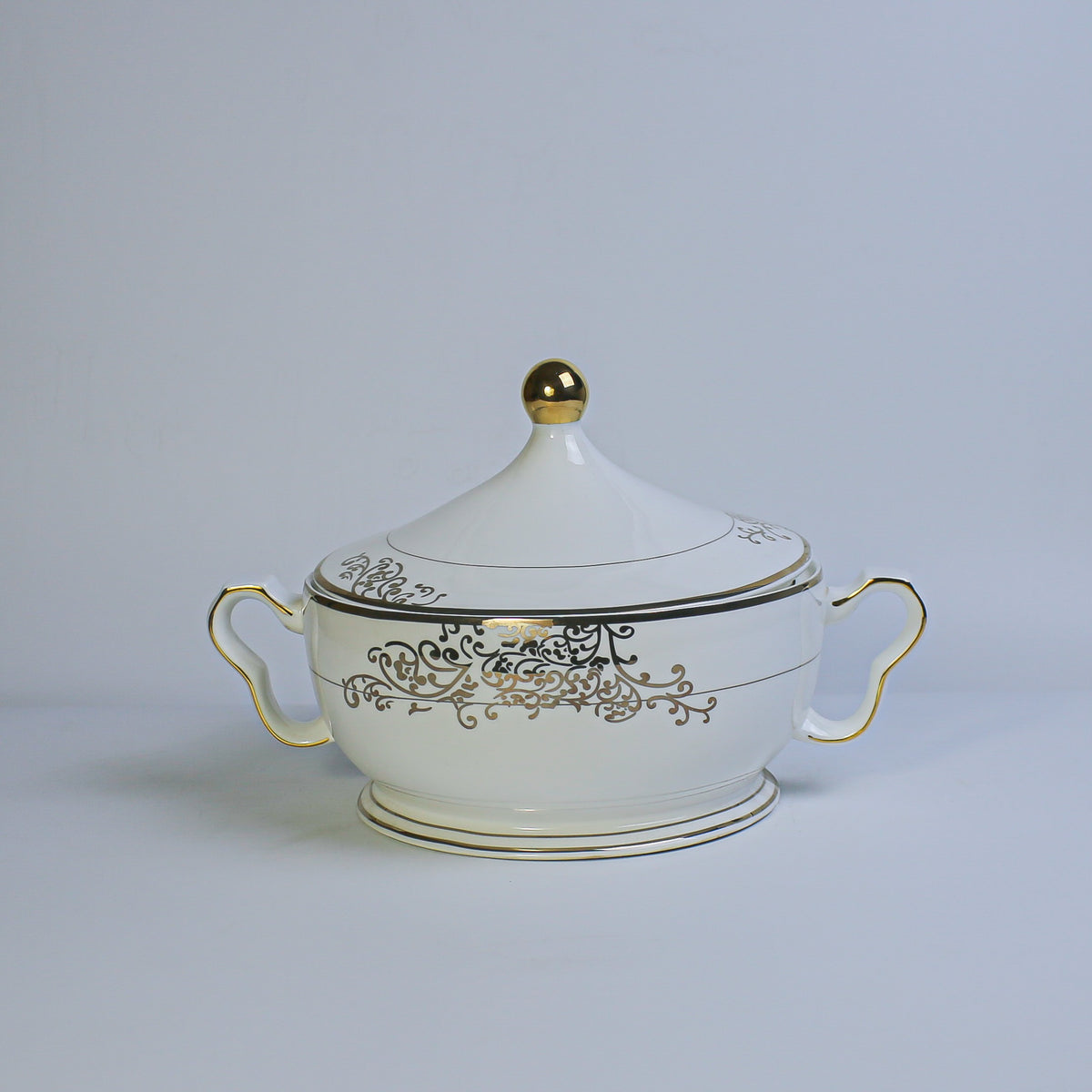 Ceramic Porcelain Serving Bowl with Lid-WAP