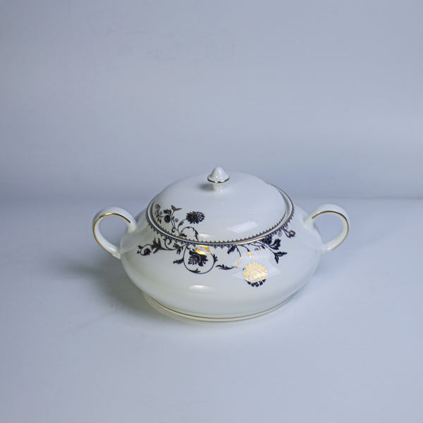 Ceramic Porcelain Serving Bowl with Lid - Design F