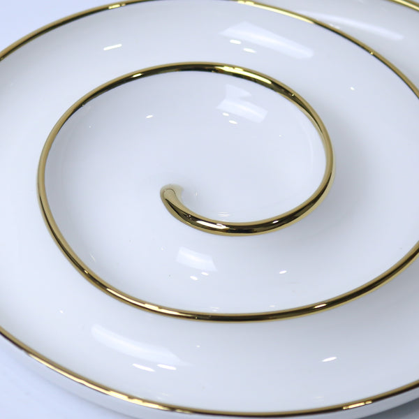 Spiral Ceramic Serving Dish | Serving Dry Fruits, Snacks, Fruits, Candies | Party Serving Trays and Platters